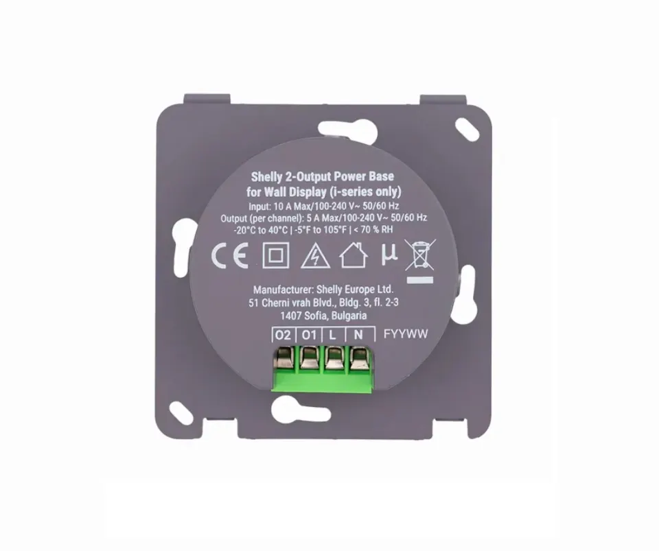 Shelly 2-Output Power Base for Wall Display i-Series – EAN 3800238072780