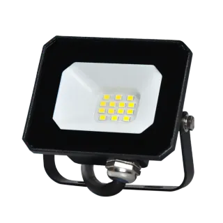 LED 10W | 4000k | 900lm FLOODLIGHT ALUM.110-240V~IP65 GLASScover | BLACK | {enjoysimplicity}™