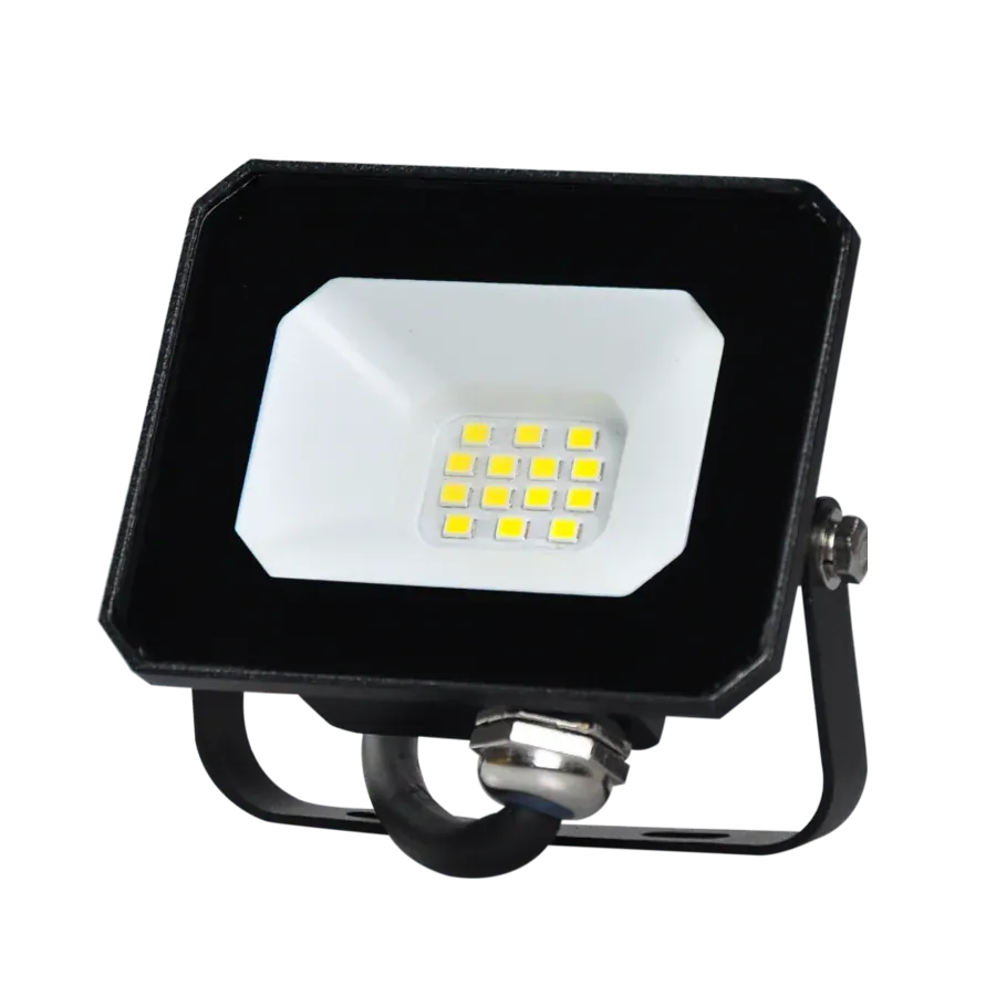 LED 10W | 4000k | 900lm FLOODLIGHT ALUM.110-240V~IP65 GLASScover | BLACK | {enjoysimplicity}™