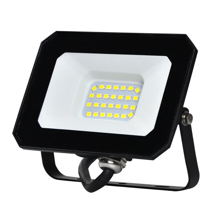 LED 20W | 6500k | 1800lm FLOODLIGHT ALUM.110-240V~IP65 GLASScover | BLACK | {enjoysimplicity}™
