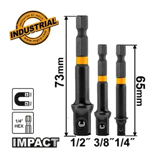 Αντάπτορες για Impact-Αέρος Καρυδάκια 1/4″-3/8″-1/2″ Σετ 3 τεμ.