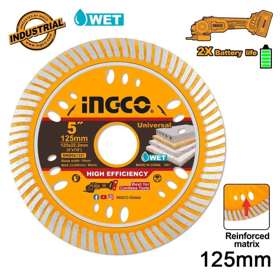 Διαμαντόδισκος Λεπτός Δομικών Υλικών 125mm x 1.6mm