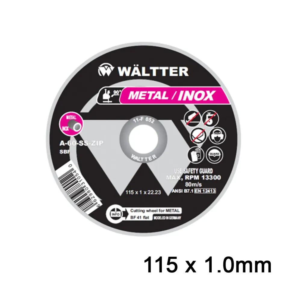 Δίσκοι Κοπής Σιδήρου / INOX WALTTER 115×1.0mm