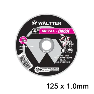 Δίσκοι Κοπής Σιδήρου / INOX WALTTER 125×1.0mm