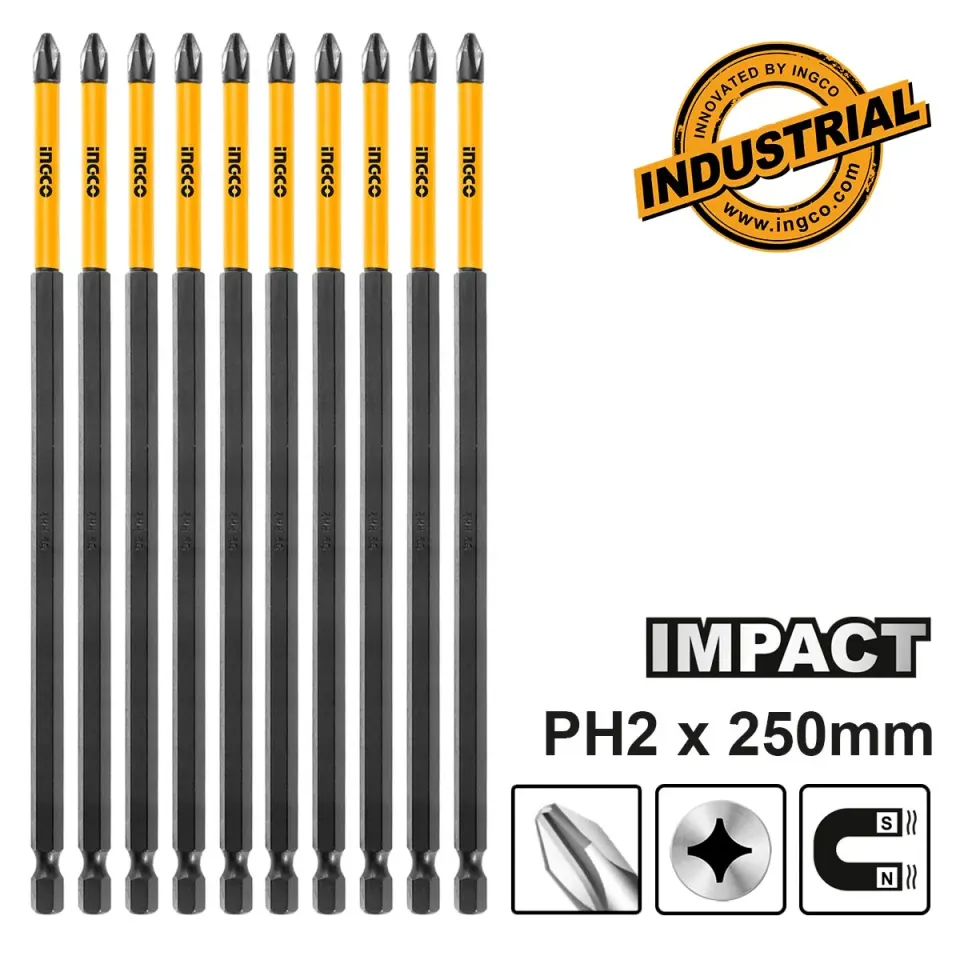 Κατσαβιδόμυτες Impact 1/4″ PH2x250mm 10 τεμ.