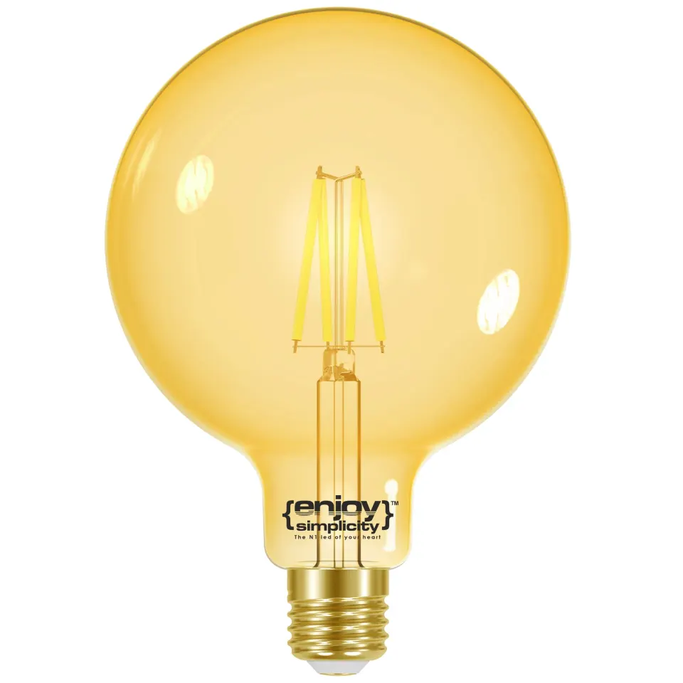 SMART Wi-Fi+BLE ON/OFF/DIM G125 FILLAMENT LED 4.5W(>35W) | E27 | 2200k | 350lm | {enjoysimplicity}™