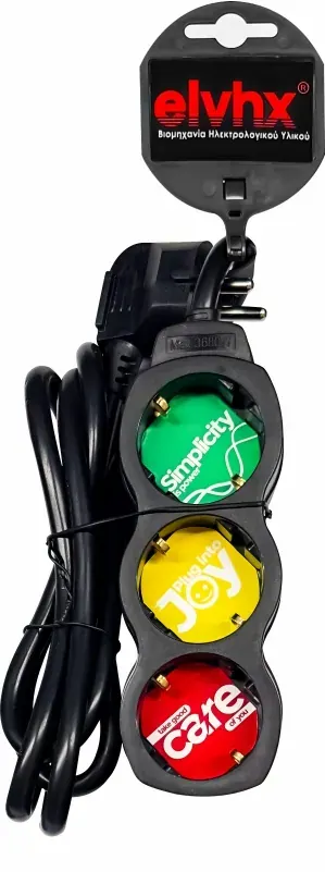 ΠΟΛΥΠΡΙΖO 3Θ x16A +ΚΑΛ.1.5mt 3G 1.5mm² ΧΩΡΙΣ ΔΙΑΚ. IP20 ΜΑΥΡΟ