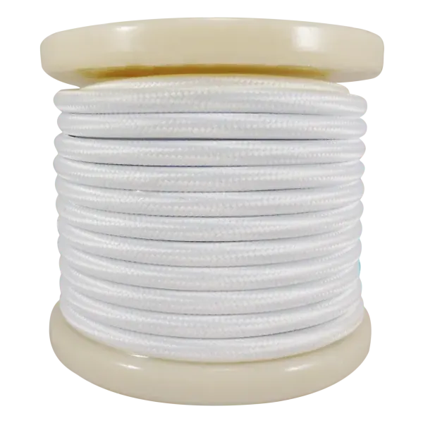 Textile Cable 2×0.75mm²- ρολλό 10mt – Λευκό