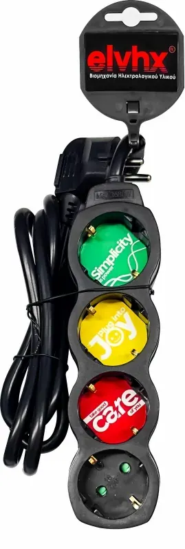 ΠΟΛΥΠΡΙΖO 4Θ x16A +ΚΑΛ.1.5mt 3G 1.5mm² ΧΩΡΙΣ ΔΙΑΚ. IP20 ΜΑΥΡΟ