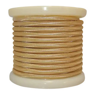 Textile Cable 2×0.75mm²- ρολλό 10mt – ΧΡΥΣΟ ΓΥΑΛΙΣΤΕΡΟ