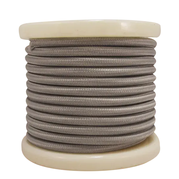 Textile Cable 2×0.75mm²- ρολλό 10mt – Ανοιχτό Γκρί