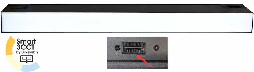 LED Γραμμικό Αλουμινίου 3CCT BY DIP SWITCH 24W 1920LM 600x55xh55mm Βlack {enjoysimplicity}™