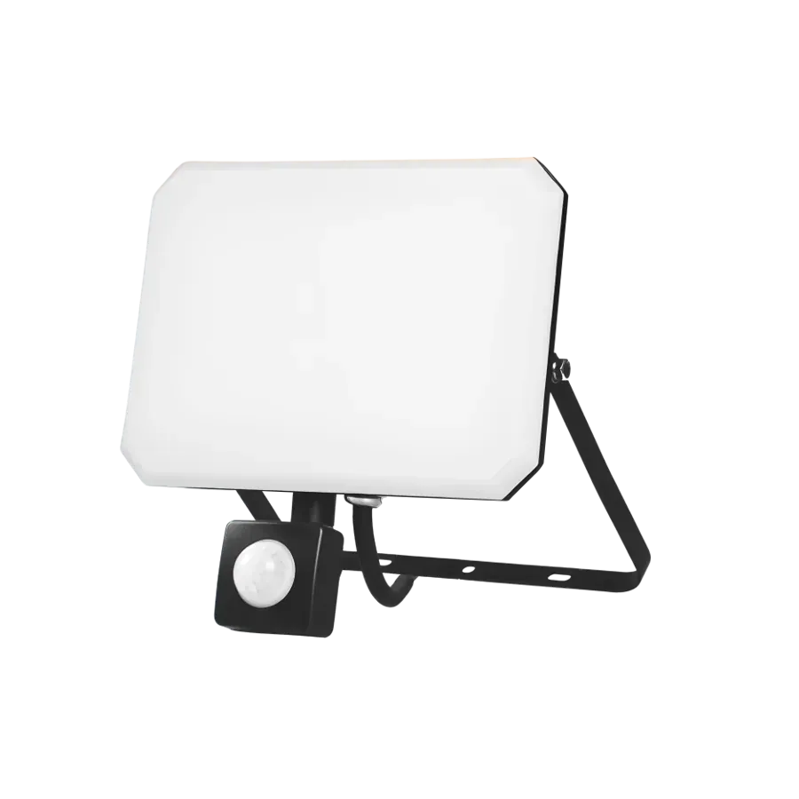 LED PIR+PC OPALcover 10W | 6500k | 1100lm FLOODLIGHT ALUM.220-240~IP65/IP54 | BLACK | {enjoysimplicity}™