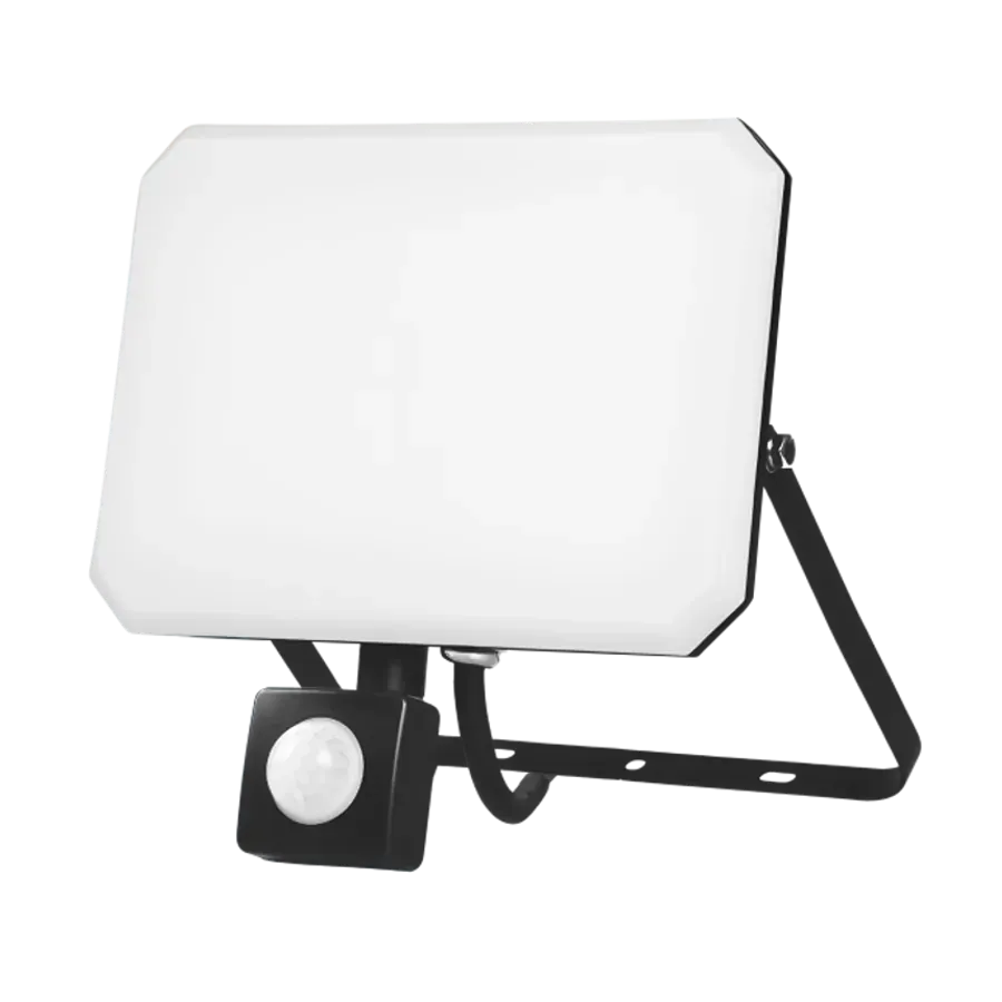 LED PIR+PC OPALcover 20W | 4000k | 2200lm FLOODLIGHT ALUM.220-240~IP65/IP54 | BLACK | {enjoysimplicity}™