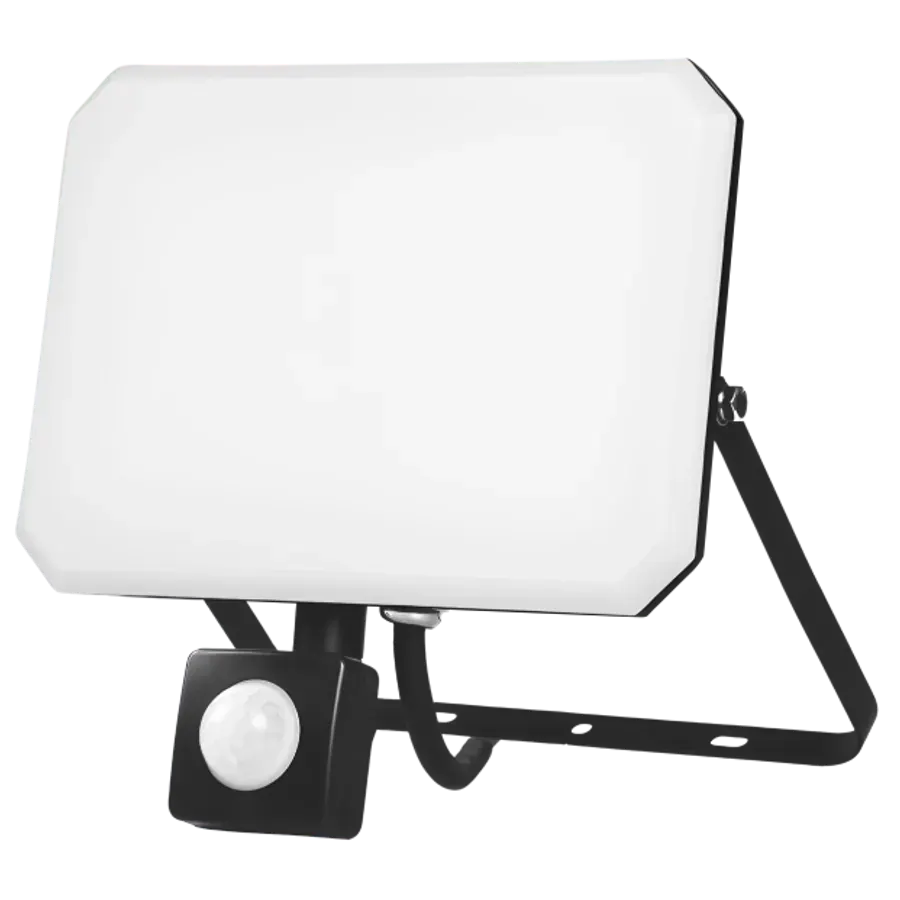 LED PIR+PC OPALcover 30W | 6500k | 3300lm FLOODLIGHT ALUM.220-240~IP65/IP54 | BLACK | {enjoysimplicity}™