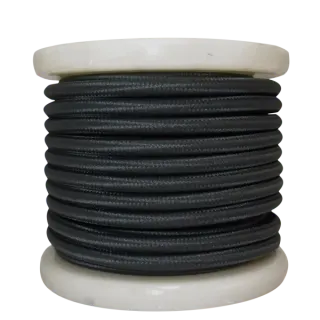 Textile Cable 2×0.75mm²- ρολλό 10mt – Mαύρο