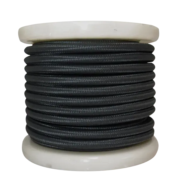 Textile Cable 2×0.75mm²- ρολλό 10mt – Mαύρο