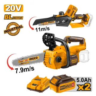 Μίνι Αλυσοπρίονο + Αλυσοπρίονο Μπαταρίας 20V Li-Ion Σετ 2 τεμ.