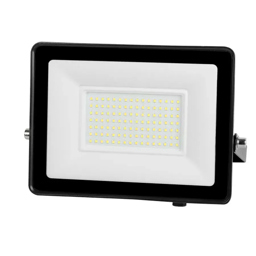 LED 100W | 6500k | 8000lm FLOODLIGHT CAST ALUM.100-265V~IP65 GLASScover | BLACK | {enjoysimplicity}™