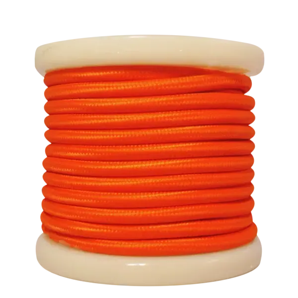 Textile Cable 2×0.75mm²- ρολλό 10mt – Πορτοκαλί Γυαλιστερό