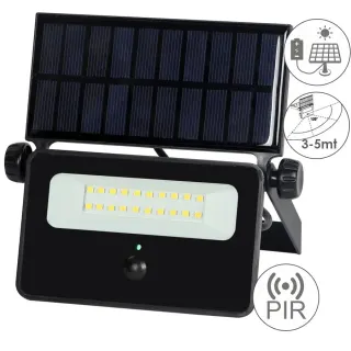 LED SOLAR+ABS+PIR 16W | 4000k | 1600lm FLOODLIGHT ALUM.IP65 | {enjoysimplicity}™