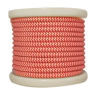 Textile Cable 2×0.75mm²- ρολλό 10mt – Kόκκινο και Λευκό
