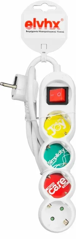 ΠΟΛΥΠΡΙΖO 4Θ x16A +ΚΑΛ.1.4mt 3G 1.5mm² +ΔΙΑΚ. IP20 ΛΕΥΚΟ