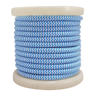 Textile Cable 2×0.75mm²- ρολό 10mt – Γαλάζιο & Λευκό διακριτικό