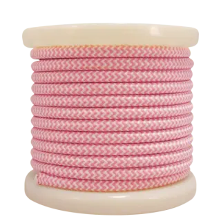 Textile Cable 2×0.75mm²- ρολό 10mt – Λευκό & Ροζ