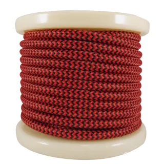Textile Cable 2×0.75mm²- ρολλό 10mt – Kόκκινο Μαύρο