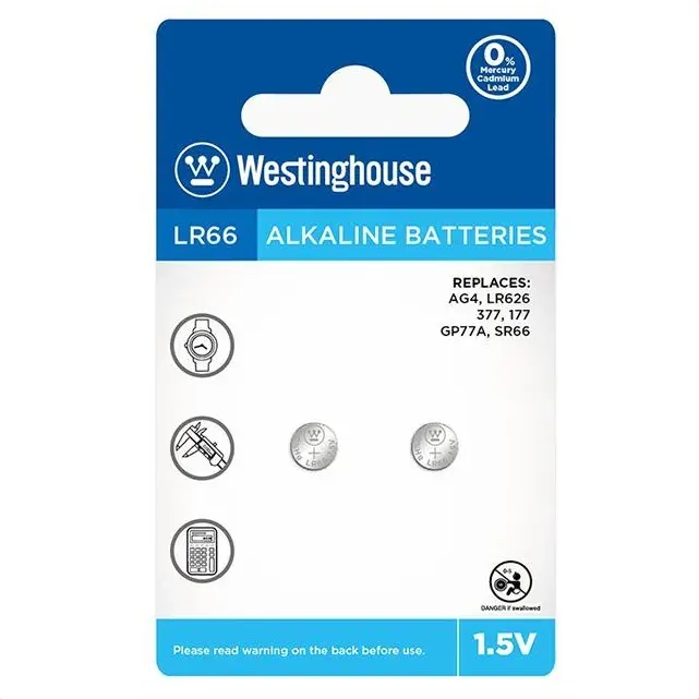 LR 66-BP2 | Button Cell – Alkaline – AG4-BP2(0%Hg) – Blister 2pcs