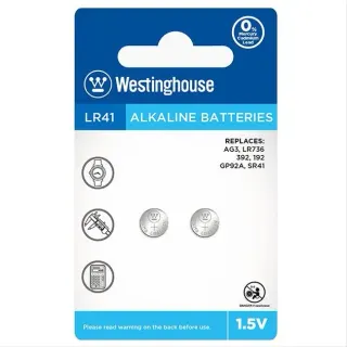 LR41-BP2 | Button Cell – Alkaline – AG3-BP2(0%Hg) – Blister 2pcs