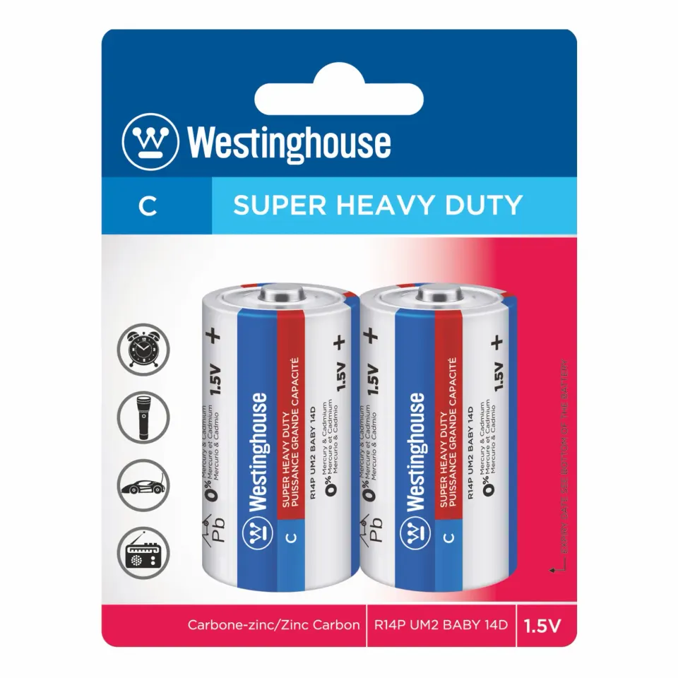 R14P-BP2V | Zinc Crabon – Super Heavy Duty – C – Blister 2pcs