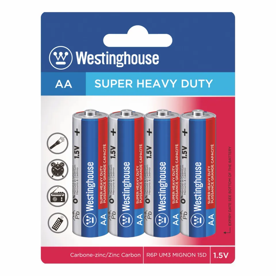 R6P-BP4V | Zinc Crabon – Super Heavy Duty – AA – Blister 4pcs