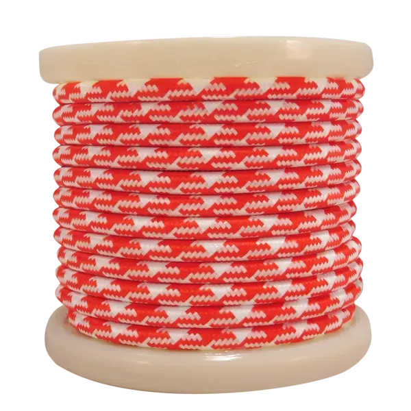 Textile Cable 2×0.75mm²- ρολλό 10mt – Kόκκινο και Λευκό