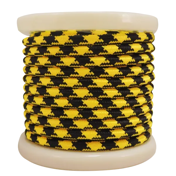 Textile Cable 2×0.75mm²- ρολό 10mt – Κίτρινο & Μαύρο