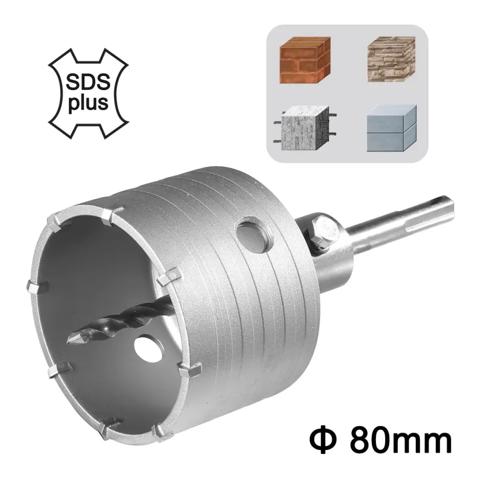 Ποτηροκορώνα Μπετού-Τούβλου SDS plus 80mm