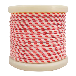 Textile Cable 2×0.75mm²- ρολλό 10mt – Λευκό και κόκκινο
