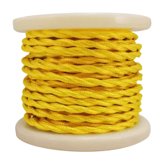 Textile Cable Τwist 2×0.75mm²- ρολλό 10mt – ΚΙΤΡΙΝΟ