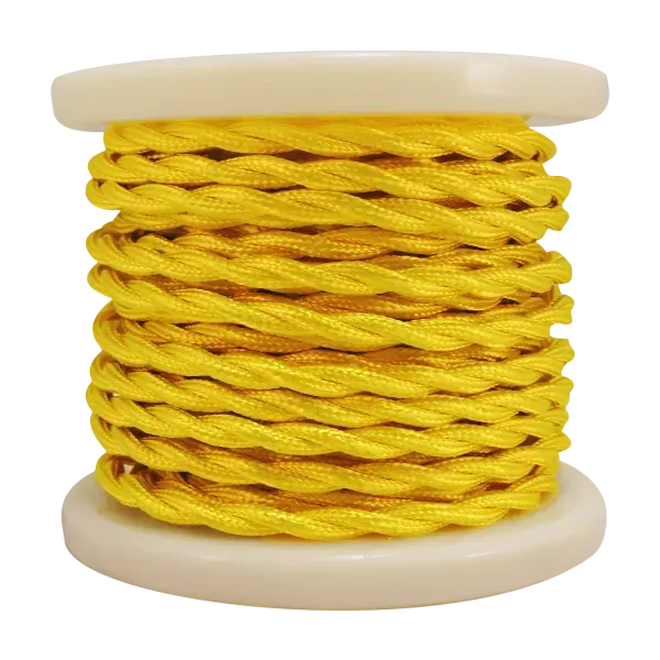 Textile Cable Τwist 2×0.75mm²- ρολλό 10mt – ΚΙΤΡΙΝΟ