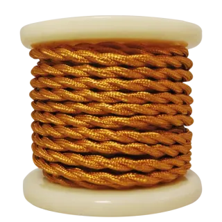 Textile Cable Τwist 2×0.75mm²- ρολλό 10mt – ΧΡΥΣΟ ΓΥΑΛΙΣΤΕΡΟ