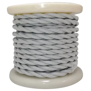 Textile Cable Τwist 2×0.75mm²- ρολλό 10mt – ΓΚΡΙ