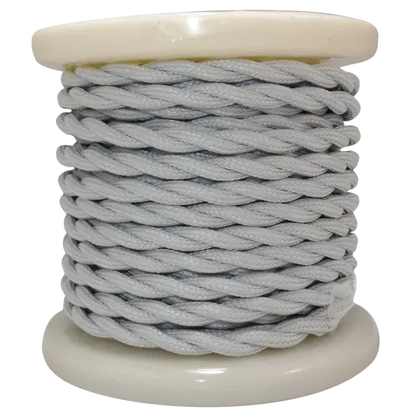 Textile Cable Τwist 2×0.75mm²- ρολλό 10mt – ΓΚΡΙ