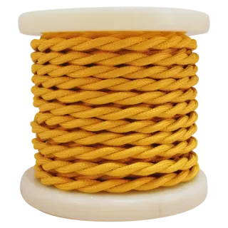 Textile Cable Τwist 2×0.75mm²- ρολλό 10mt – KIΤΡΙΝΟ ΣΚΟΥΡΟ
