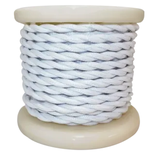 Textile Cable Τwist 2×0.75mm²- ρολλό 10mt – ΛΕΥΚΟ