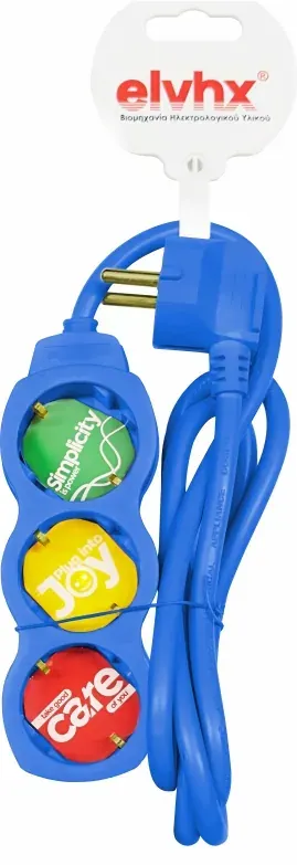 ΠΟΛΥΠΡΙΖO 3Θ x16A +ΚΑΛ.1.5mt 3G 1.5mm² IP20 ΜΠΛΕ
