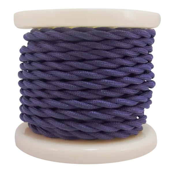 Textile Cable Τwist 2×0.75mm²- ρολλό 10mt –ΜΩΒ ΣΚΟΥΡΟ