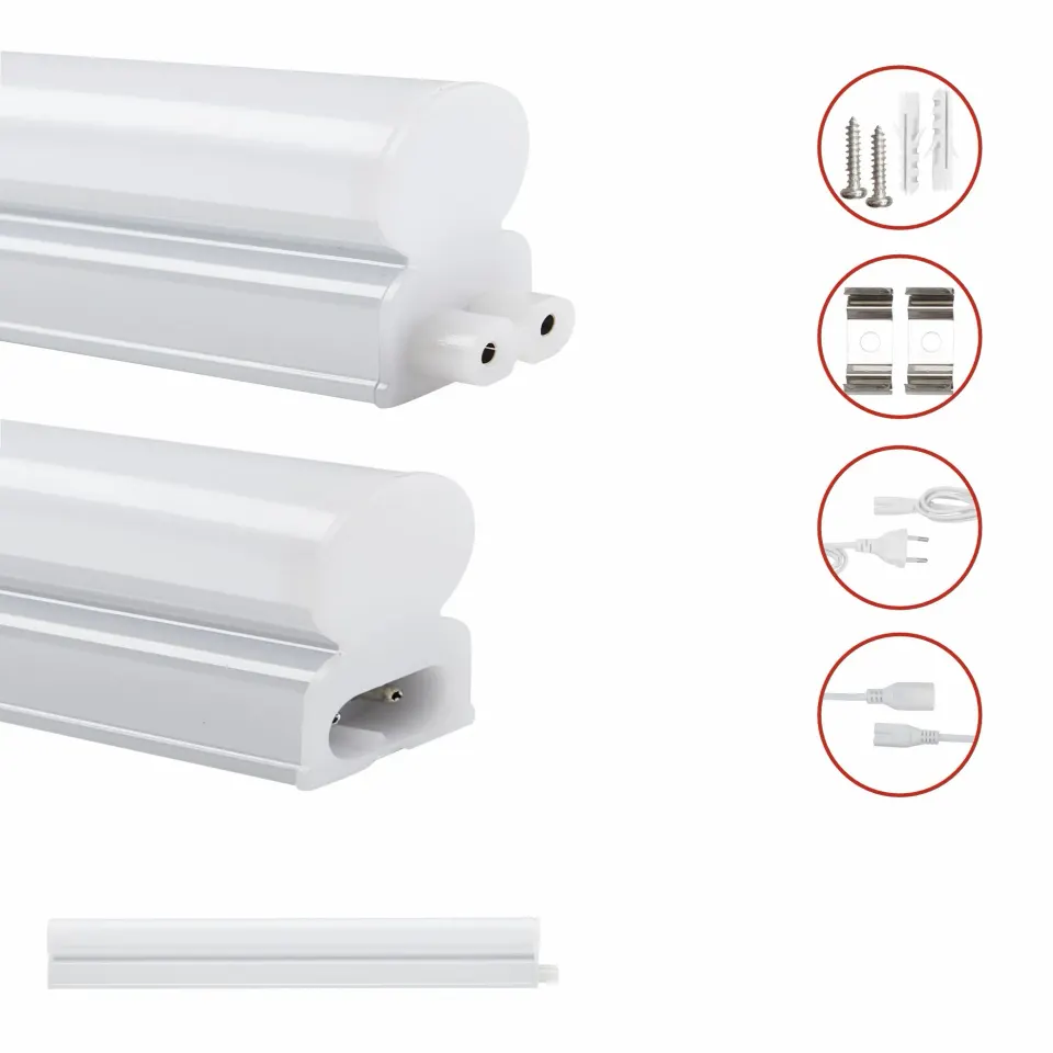 LED T5 Batten 4W | 400lm | 3CCT3000-4000-6500k by Dip switch | 300×22.5xh36mm | {enjoysimplicity}™+cable 1mt+cable 15cm