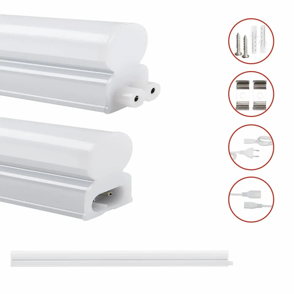 LED T5 Batten 8W | 800lm | 3CCT3000-4000-6500k by Dip switch | 587×22.5xh36mm | {enjoysimplicity}™+cable 1mt+cable 15cm