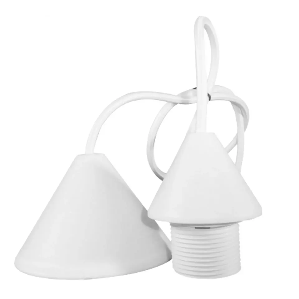 ΣΕΤ PVC V+V ΡΟΖΕΤΑ ΜΕ ΚΑΛΩΔΙΟ 1mt 2×0.75mm² & NTOYI E27 ΛΕΥΚΟ